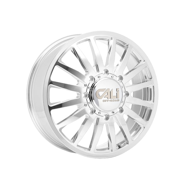 1 X CALI OFF-ROAD SUMMIT DUALLY 22X8.25 8-165.1 121.3 Hub 115 Offset Silver Wheel Rim