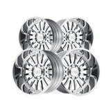 1 X CALI OFF-ROAD SUMMIT 24X14 8-165.1 125.2 Hub -76 Offset Silver Wheel Rim