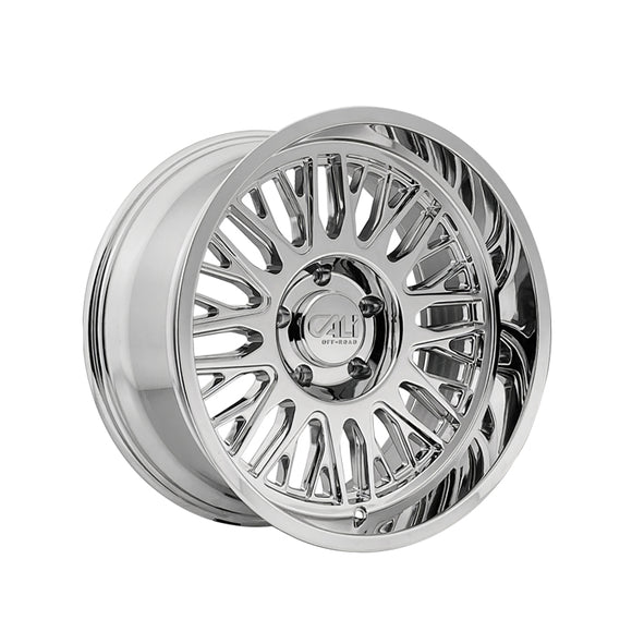 1 X CALI OFF-ROAD VERTEX 24X14 6-135 87.1 Hub -76 Offset Chrome Wheel Rim