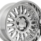 1 X CALI OFF-ROAD VERTEX 24X14 8x170 125.2 Hub -76 Offset Chrome Wheel Rim