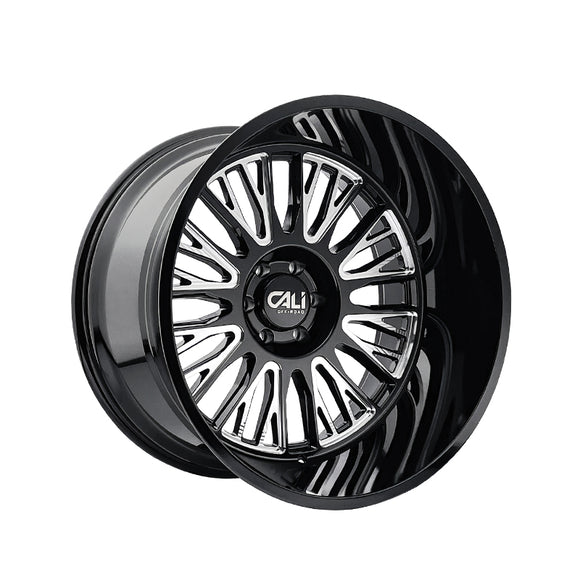 1 X CALI OFF-ROAD VERTEX 22X12 6-135 87.1 Hub -44 Offset Black Wheel Rim