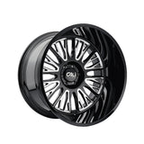 1 X CALI OFF-ROAD VERTEX 24X14 6-135 87.1 Hub -76 Offset Black Wheel Rim