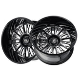 1 X CALI OFF-ROAD VERTEX 24X14 6-135 87.1 Hub -76 Offset Black Wheel Rim