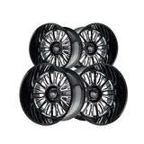 1 X CALI OFF-ROAD VERTEX 24X14 8-170 125.2 Hub -76 Offset Black Wheel Rim