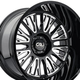 1 X CALI OFF-ROAD VERTEX 26X14 8x165.1 125.2 Hub -76 Offset Black Milled Wheel Rim