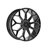 1 X Cavallo CLV-22 Gloss Black & Milled 22X8.5 5x114.3/5x120 74.1 Hub 38 Offset Black Wheel Rim