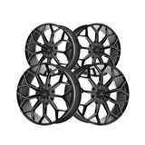 1 X Cavallo CLV-22 Gloss Black & Milled 22X8.5 5x114.3/5x120 74.1 Hub 38 Offset Black Wheel Rim
