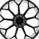 1 X Cavallo CLV-22 Gloss Black & Milled 22X8.5 5x114.3/5x120 74.1 Hub 38 Offset Black Wheel Rim