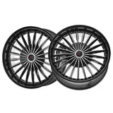 1 X Cavallo CLV-32 Gloss Black & Machined 22X8.5 5x112/5x114.3 74.1 Hub 38 Offset Black Wheel Rim
