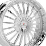 1 X Cavallo CLV-32 Nano Chrome 22X9.5 5x115/5x120 74.1 Hub 15 Offset Chrome Wheel Rim
