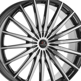 1 X Cavallo CLV-34 Gloss Black & Machined 22X8.5 5x114.3/5x120 74.1 Hub 38 Offset Black Wheel Rim