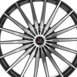 1 X Cavallo CLV-34 Gloss Black & Machined 22X9.5 6x135/6x139.7 108 Hub 25 Offset Black Wheel Rim