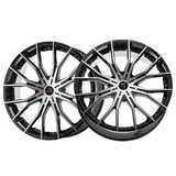 1 X Cavallo CLV-36 Gloss Black & Machined 22X9.5 5x115/5x120 74.1 Hub 15 Offset Black Wheel Rim