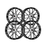 1 X Cavallo CLV-36 Gloss Black & Machined 24X9 5x115/5x120 78.1 Hub 18 Offset Black Wheel Rim
