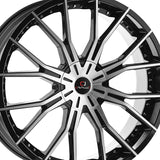 1 X Cavallo CLV-36 Gloss Black & Machined 22X9.5 5x115/5x120 74.1 Hub 15 Offset Black Wheel Rim