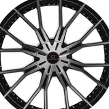 1 X Cavallo CLV-36 Gloss Black & Machined 22X9.5 5x115/5x120 74.1 Hub 15 Offset Black Wheel Rim