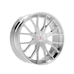 1 X Cavallo CLV-36 Nano Chrome 22X8.5 5x112/5x114.3 74.1 Hub 38 Offset Chrome Wheel Rim
