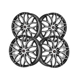 1 X Cavallo CLV-37 Gloss Black & Machined 24X9 Blank 78.1 Hub 18 Offset Black Wheel Rim