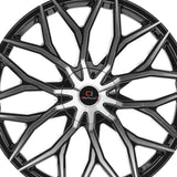 1 X Cavallo CLV-37 Gloss Black & Machined 24X9 Blank 78.1 Hub 18 Offset Black Wheel Rim