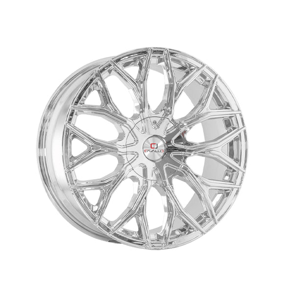 1 X Cavallo CLV-37 Nano Chrome 24X9 5x115/5x120 78.1 Hub 18 Offset Chrome Wheel Rim
