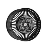 1 X Cavallo CLV-41 Gloss Black & Machined 22X9.5 5x115/5x120 74.1 Hub 15 Offset Black Wheel Rim