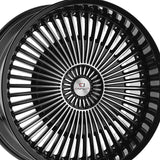 1 X Cavallo CLV-41 Gloss Black & Machined 22X9.5 5x115/5x120 74.1 Hub 15 Offset Black Wheel Rim