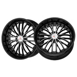 1 X Cavallo CLV-42 Gloss Black & Machined 20X8.5 5x114.3/5x120 74.1 Hub 35 Offset Black Wheel Rim