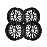 1 X Cavallo CLV-42 Gloss Black & Machined 18X8 4x100/4x114.3 74.1 Hub 35 Offset Black Wheel Rim