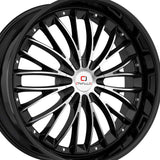 1 X Cavallo CLV-42 Gloss Black & Machined 20X8.5 5x114.3/5x120 74.1 Hub 35 Offset Black Wheel Rim