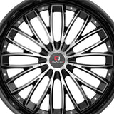 1 X Cavallo CLV-42 Gloss Black & Machined 20X8.5 5x114.3/5x120 74.1 Hub 35 Offset Black Wheel Rim
