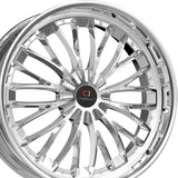 1 X Cavallo CLV-42 Nano Chrome 22X8.5 5x112/5x114.3 74.1 Hub 38 Offset Chrome Wheel Rim