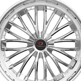 1 X Cavallo CLV-42 Nano Chrome 22X8.5 5x112/5x114.3 74.1 Hub 38 Offset Chrome Wheel Rim