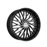 1 X Cavallo CLV-43 Gloss Black & Machined 22X9.5 Blank 78.1 Hub 15 Offset Black Wheel Rim