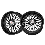 1 X Cavallo CLV-43 Gloss Black & Machined 22X9.5 5x115/5x120 74.1 Hub 15 Offset Black Wheel Rim