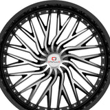 1 X Cavallo CLV-43 Gloss Black & Machined 22X9.5 Blank 78.1 Hub 15 Offset Black Wheel Rim