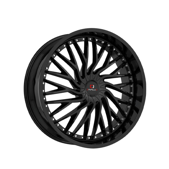 1 X Cavallo CLV-43 Gloss Black 22X9.5 6x135/6x139.7 108 Hub 25 Offset Black Wheel Rim
