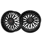 1 X Cavallo CLV-43 Gloss Black 22X8.5 5x112/5x114.3 74.1 Hub 38 Offset Black Wheel Rim