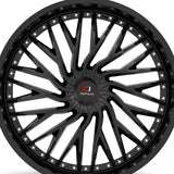 1 X Cavallo CLV-43 Gloss Black 22X8.5 5x112/5x114.3 74.1 Hub 38 Offset Black Wheel Rim