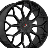 1 X Cavallo CLV-44 Gloss Black 22X8.5 5x114.3/5x120 74.1 Hub 38 Offset Black Wheel Rim