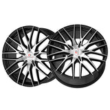 1 X Cavallo CLV-45 Gloss Black & Machined 24X9 5x115/5x120 78.1 Hub 34 Offset Black Wheel Rim