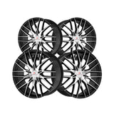 1 X Cavallo CLV-45 Gloss Black & Machined 24X9 5x115/5x120 78.1 Hub 18 Offset Black Wheel Rim