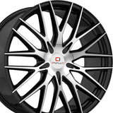 1 X Cavallo CLV-45 Gloss Black & Machined 18X8 4x100/4x114.3 74.1 Hub 35 Offset Black Wheel Rim