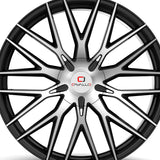 1 X Cavallo CLV-45 Gloss Black & Machined 22X9.5 5x115/5x120 74.1 Hub 15 Offset Black Wheel Rim