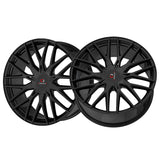 1 X Cavallo CLV-45 Gloss Black 18X8 4x100/4x114.3 74.1 Hub 35 Offset Black Wheel Rim