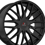 1 X Cavallo CLV-45 Gloss Black 24X9 5x115/5x120 78.1 Hub 34 Offset Black Wheel Rim
