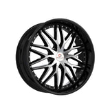 1 X Cavallo CLV-46 Gloss Black & Machined 22X9.5 5x115/5x120 74.1 Hub 15 Offset Black Wheel Rim