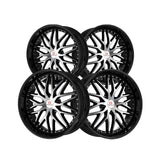1 X Cavallo CLV-46 Gloss Black & Machined 22X9.5 5x115/5x120 74.1 Hub 15 Offset Black Wheel Rim