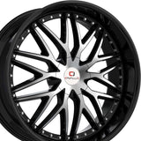 1 X Cavallo CLV-46 Gloss Black & Machined 22X9.5 5x115/5x120 74.1 Hub 15 Offset Black Wheel Rim