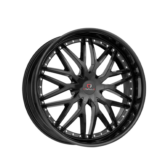 1 X Cavallo CLV-46 Gloss Black 18X8 4x100/4x114.3 74.1 Hub 35 Offset Black Wheel Rim