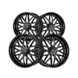1 X Cavallo CLV-46 Gloss Black 22X8.5 5x114.3/5x120 74.1 Hub 38 Offset Black Wheel Rim